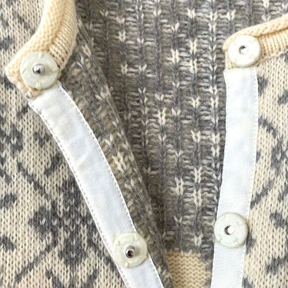 Sundance Colorful Embroidered Lambswool Long Cardigan Nordic L Boho Chic Cottage - Picture 5 of 13